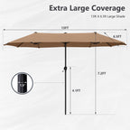 Parasol de patio double face MAISON ARTS de 13 pieds extra large avec manivelle