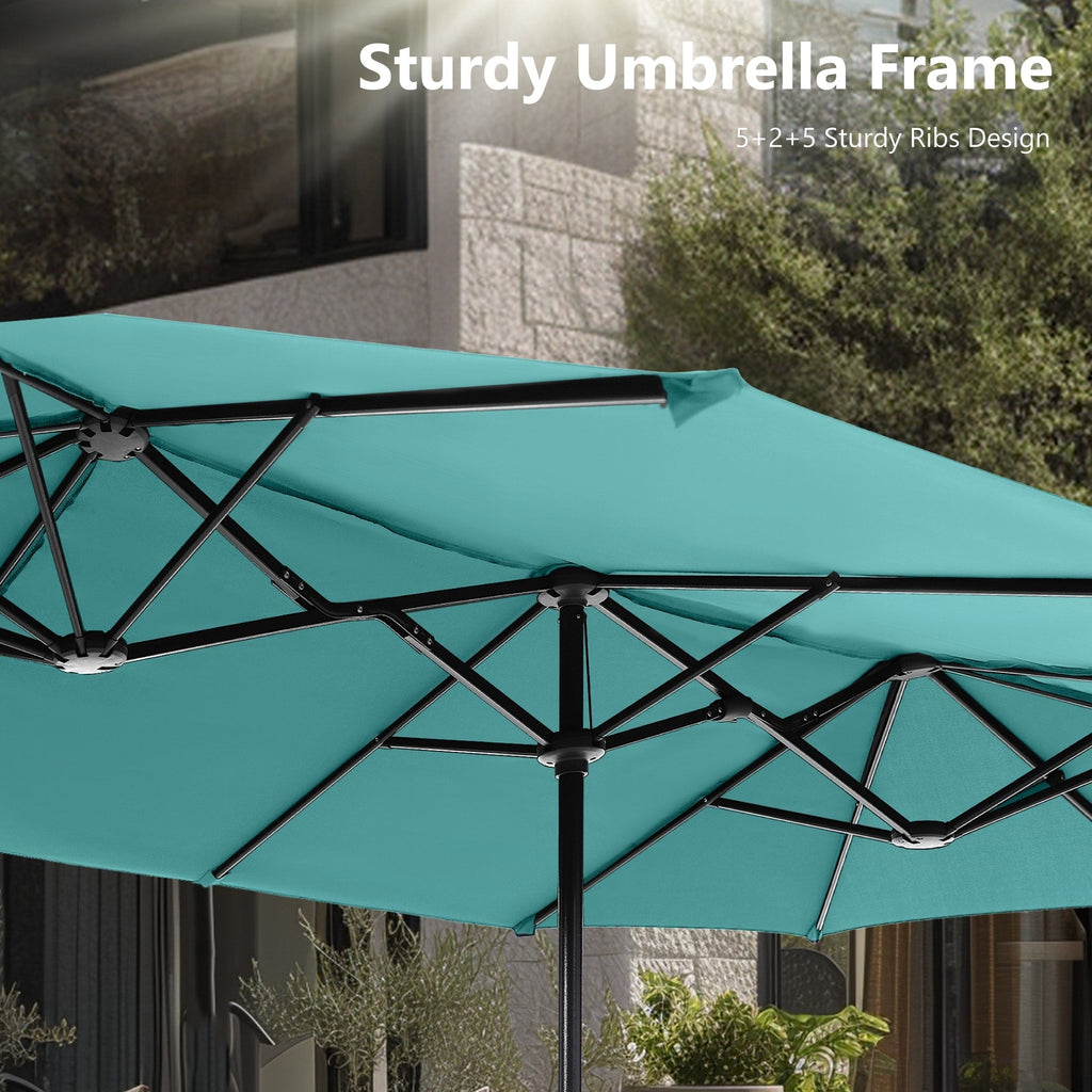 Parasol de patio double face MAISON ARTS de 13 pieds extra large avec manivelle