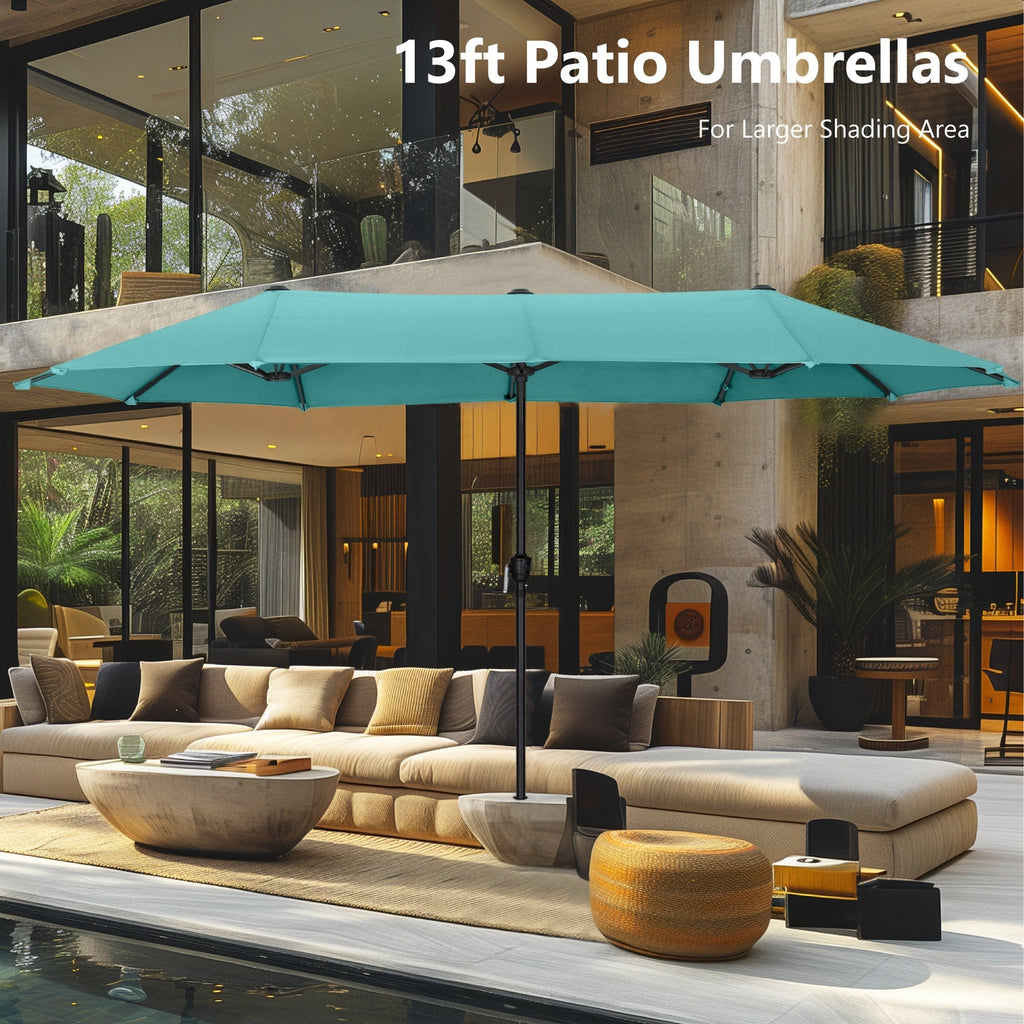 Parasol de patio double face MAISON ARTS de 13 pieds extra large avec manivelle