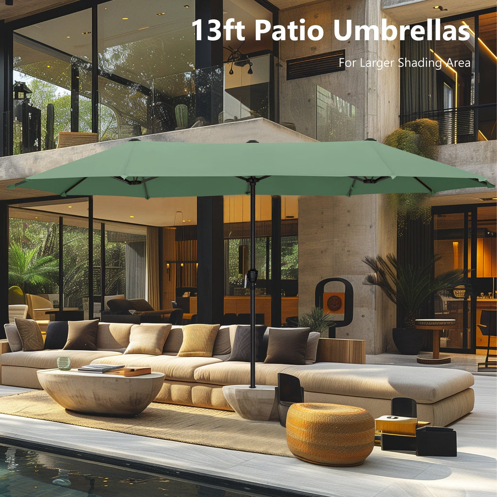 Parasol de patio double face MAISON ARTS de 13 pieds extra large avec manivelle