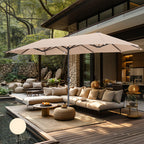 Parasol de patio double face MAISON ARTS de 13 pieds extra large avec manivelle