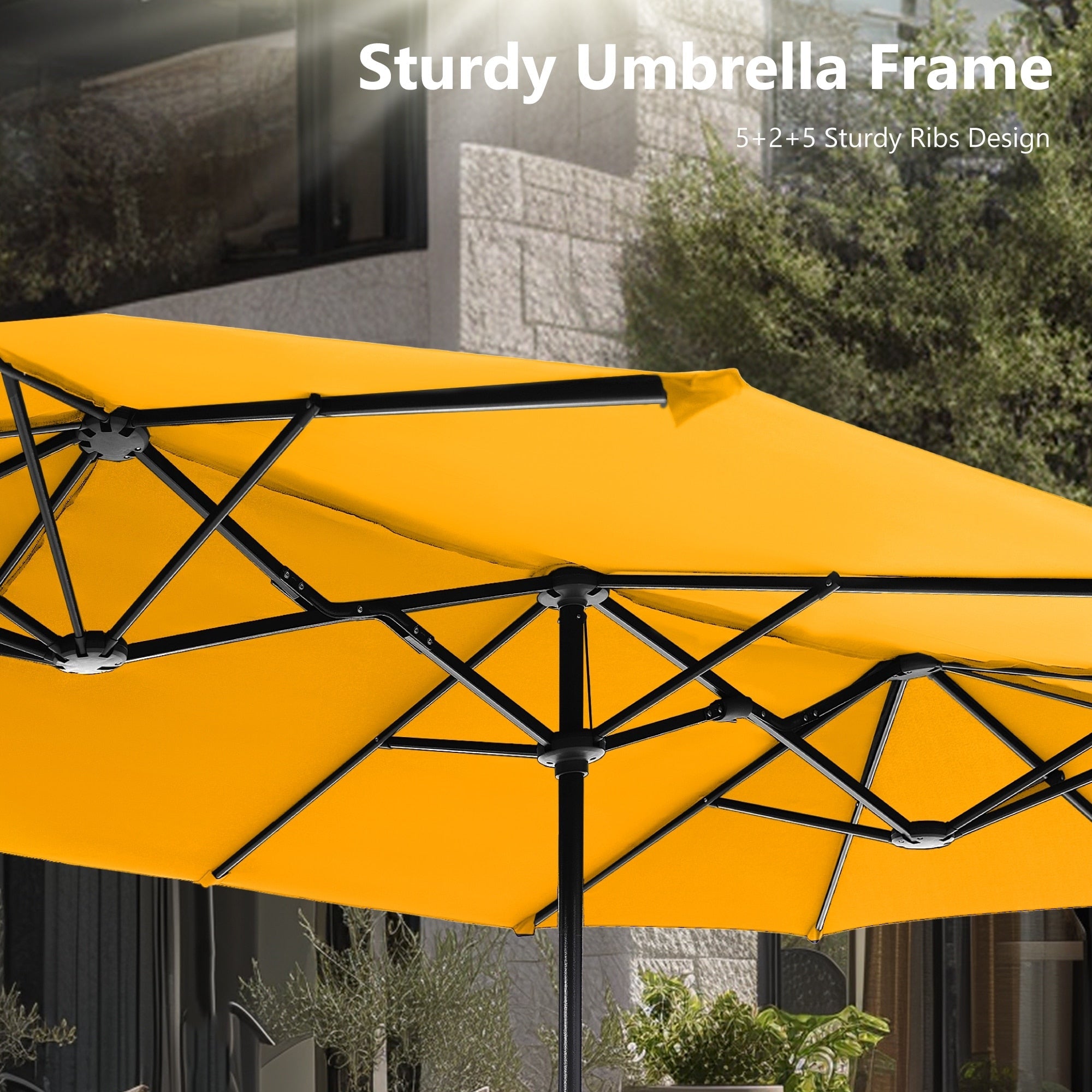 Parasol de patio double face MAISON ARTS de 13 pieds extra large avec manivelle
