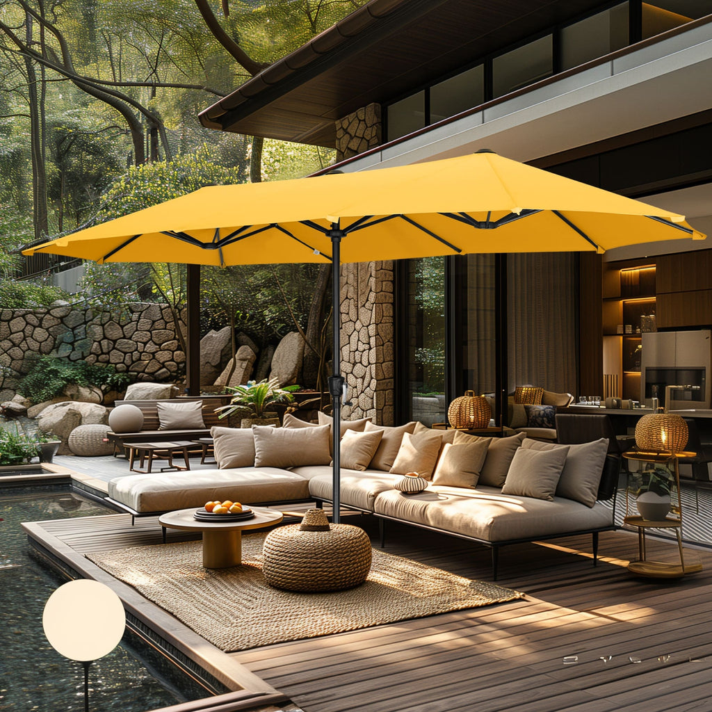 Parasol de patio double face MAISON ARTS de 13 pieds extra large avec manivelle