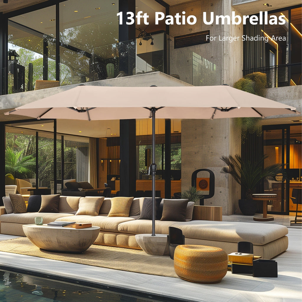 Parasol de patio double face MAISON ARTS de 13 pieds extra large avec manivelle