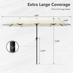 Parasol de patio double face MAISON ARTS de 13 pieds extra large avec manivelle