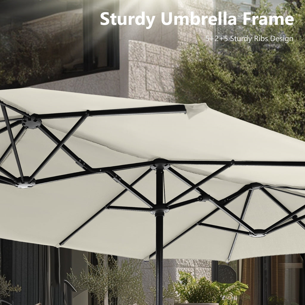 Parasol de patio double face MAISON ARTS de 13 pieds extra large avec manivelle