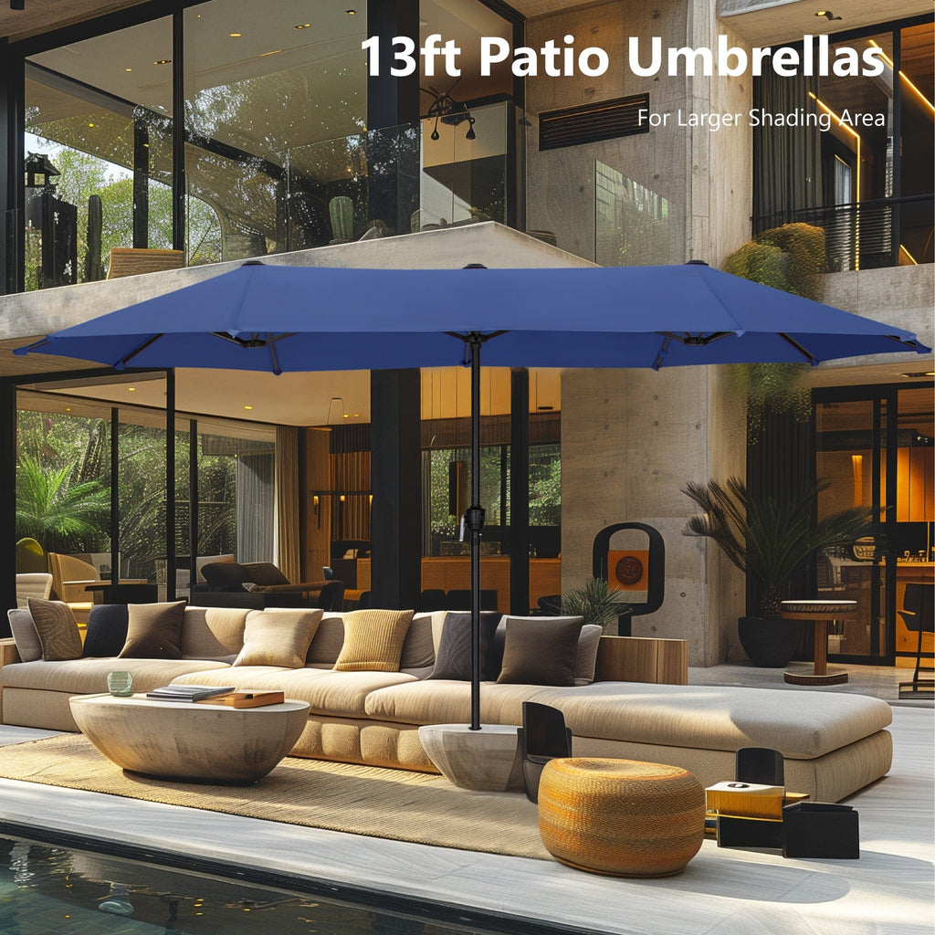 Parasol de patio double face MAISON ARTS de 13 pieds extra large avec manivelle
