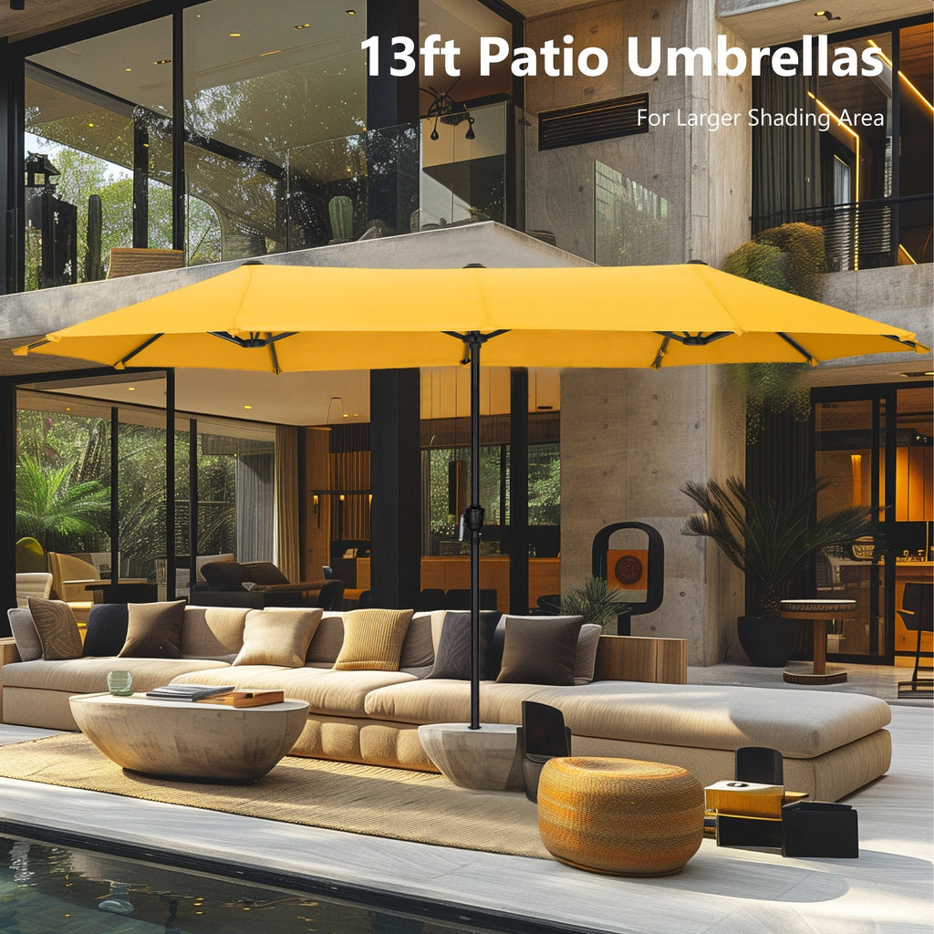 Parasol de patio double face MAISON ARTS de 13 pieds extra large avec manivelle