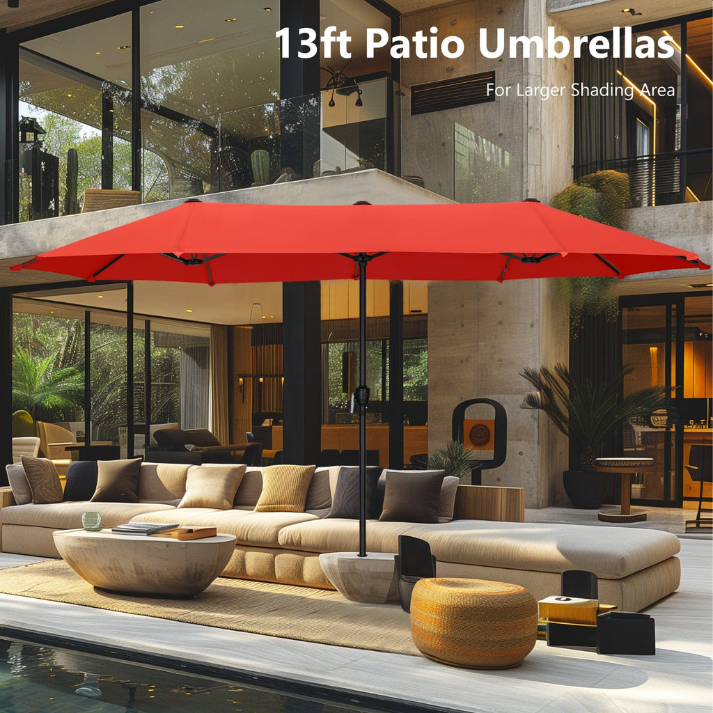 Parasol de patio double face MAISON ARTS de 13 pieds extra large avec manivelle