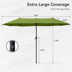 Parasol de patio double face MAISON ARTS de 13 pieds extra large avec manivelle