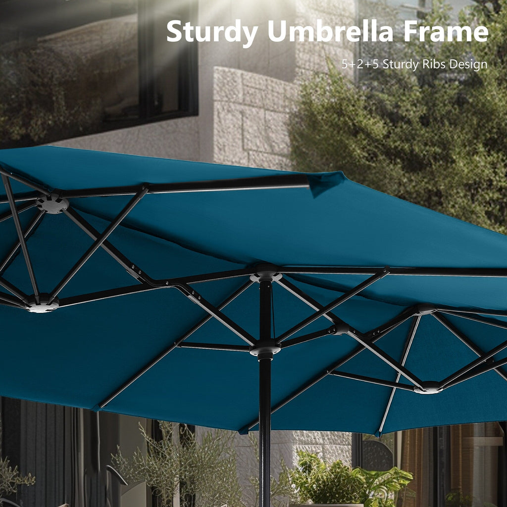 Parasol de patio double face MAISON ARTS de 13 pieds extra large avec manivelle