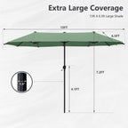 Parasol de patio double face MAISON ARTS de 13 pieds extra large avec manivelle