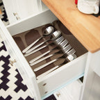 Desserte de cuisine Sophia &amp; William avec abattant et plateau en bois d'hévéa, desserte de cuisine roulante avec grand meuble de rangement