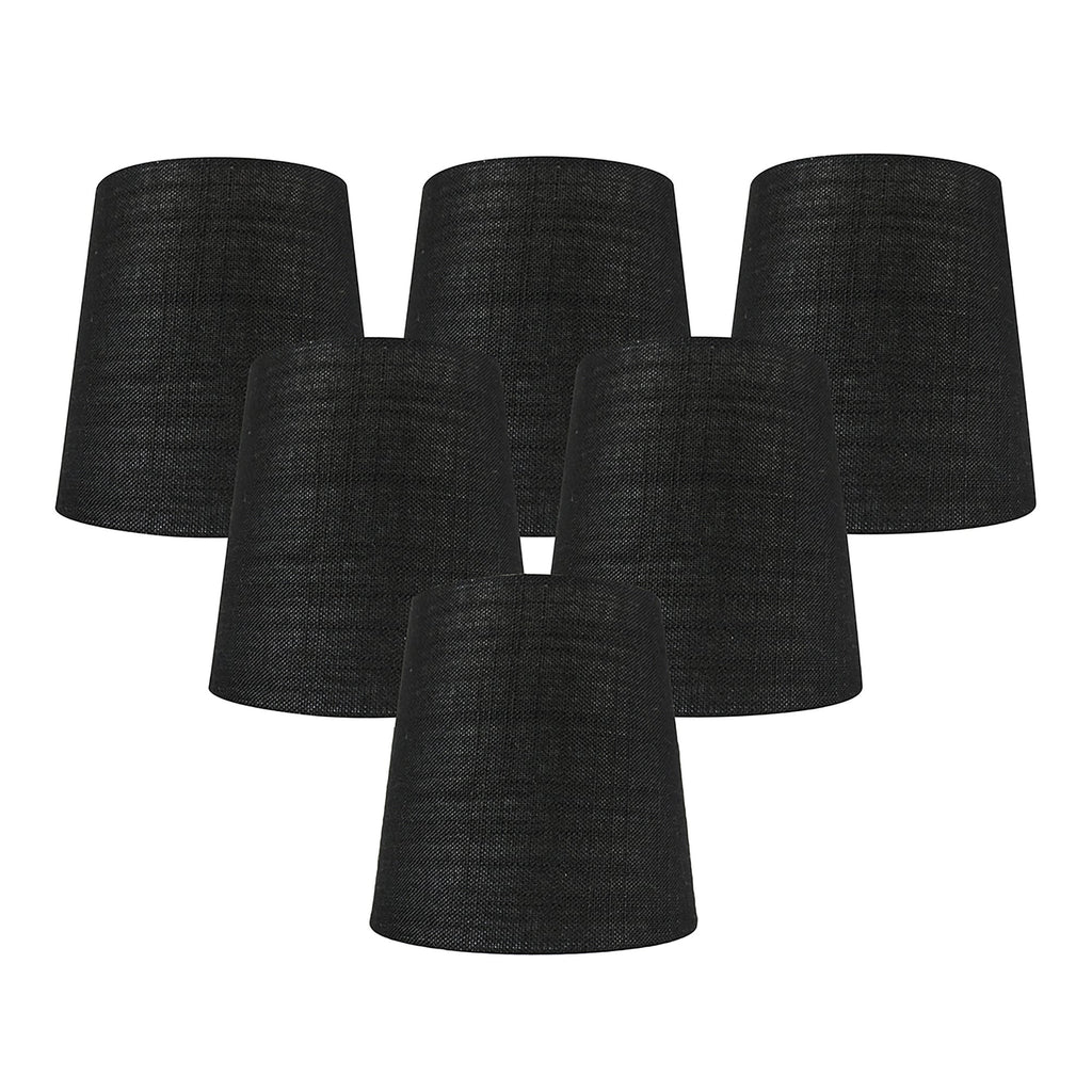 Abat-jour de lustre à pince en lin MERIVILLE, 4 pouces x 5 pouces x 5 pouces