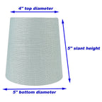 Abat-jour de lustre à pince en lin MERIVILLE, 4 pouces x 5 pouces x 5 pouces