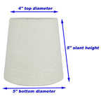 Abat-jour de lustre à pince en lin MERIVILLE, 4 pouces x 5 pouces x 5 pouces