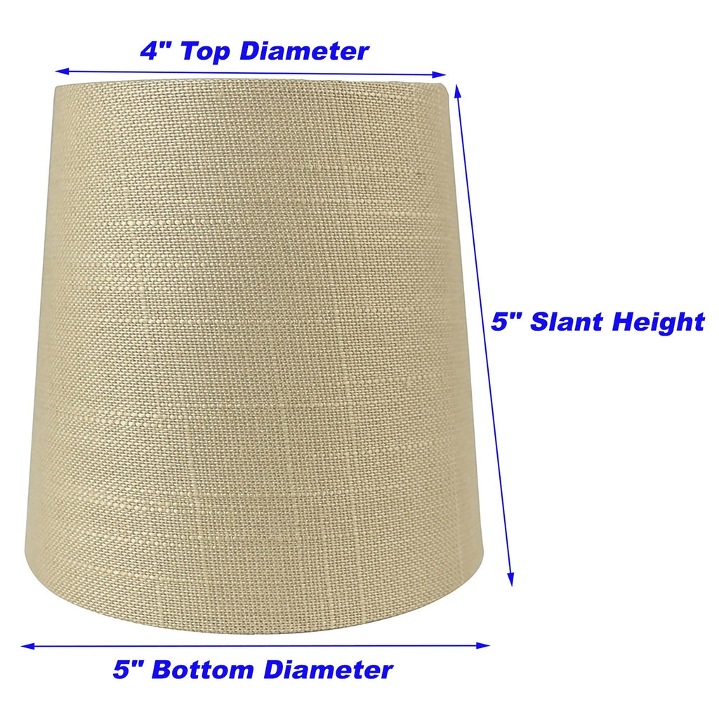Abat-jour de lustre à pince en lin MERIVILLE, 4 pouces x 5 pouces x 5 pouces