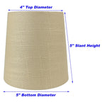 Abat-jour de lustre à pince en lin MERIVILLE, 4 pouces x 5 pouces x 5 pouces