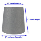 Abat-jour de lustre à pince en lin MERIVILLE, 4 pouces x 5 pouces x 5 pouces