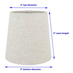 Abat-jour de lustre à pince en lin MERIVILLE, 4 pouces x 5 pouces x 5 pouces