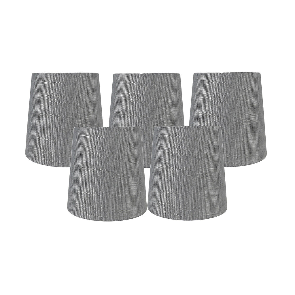 Abat-jour de lustre à pince en lin MERIVILLE, 4 pouces x 5 pouces x 5 pouces