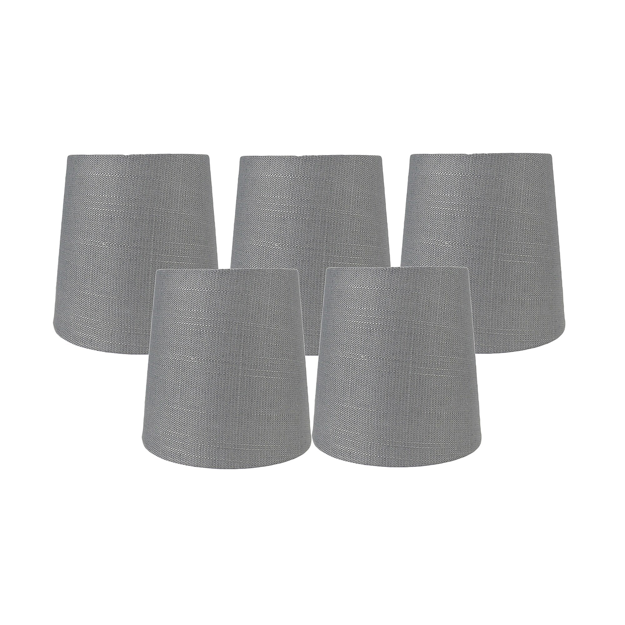 Abat-jour de lustre à pince en lin MERIVILLE, 4 pouces x 5 pouces x 5 pouces