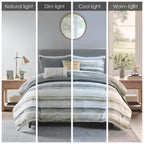 Collection de couettes et de courtepointes en seersucker imprimé Madison Park Anchorage, 8 pièces