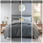 Collection de couettes et de courtepointes en seersucker imprimé Madison Park Anchorage, 8 pièces