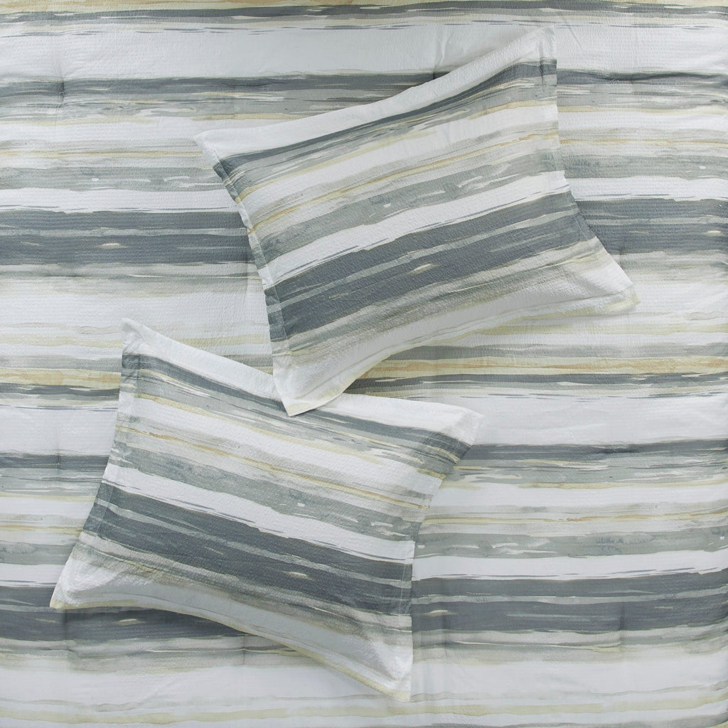 Collection de couettes et de courtepointes en seersucker imprimé Madison Park Anchorage, 8 pièces