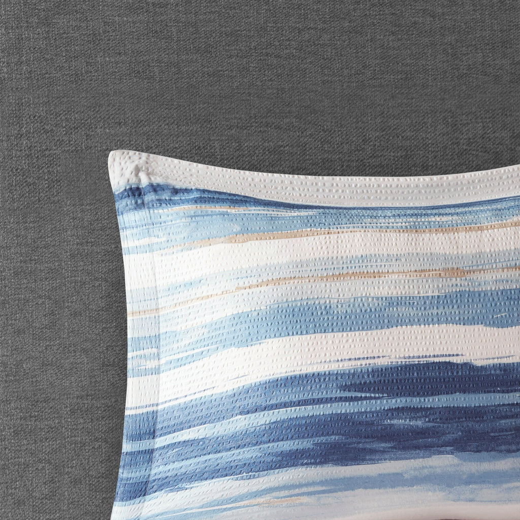 Collection de couettes et de courtepointes en seersucker imprimé Madison Park Anchorage, 8 pièces