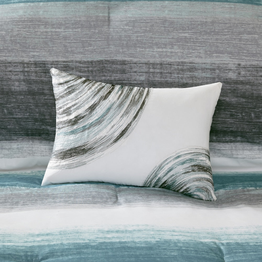 Parure de lit Madison Park Essentials Barret Aqua avec draps en coton