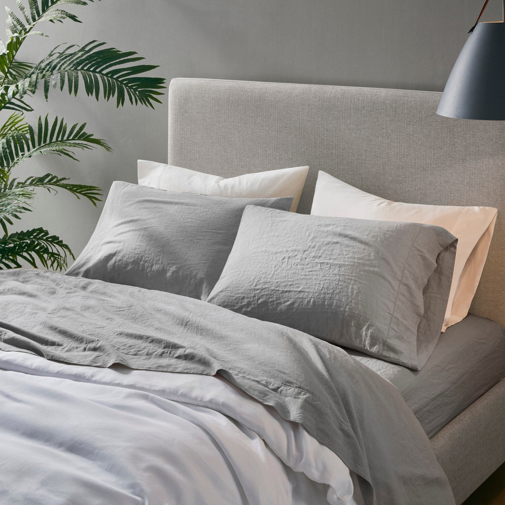 Ensemble de draps Madison Park en lin mélangé 4 pièces