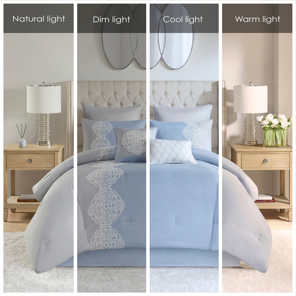 Ensemble de couette en microfibre brodée Madison Park Vera 8 pièces