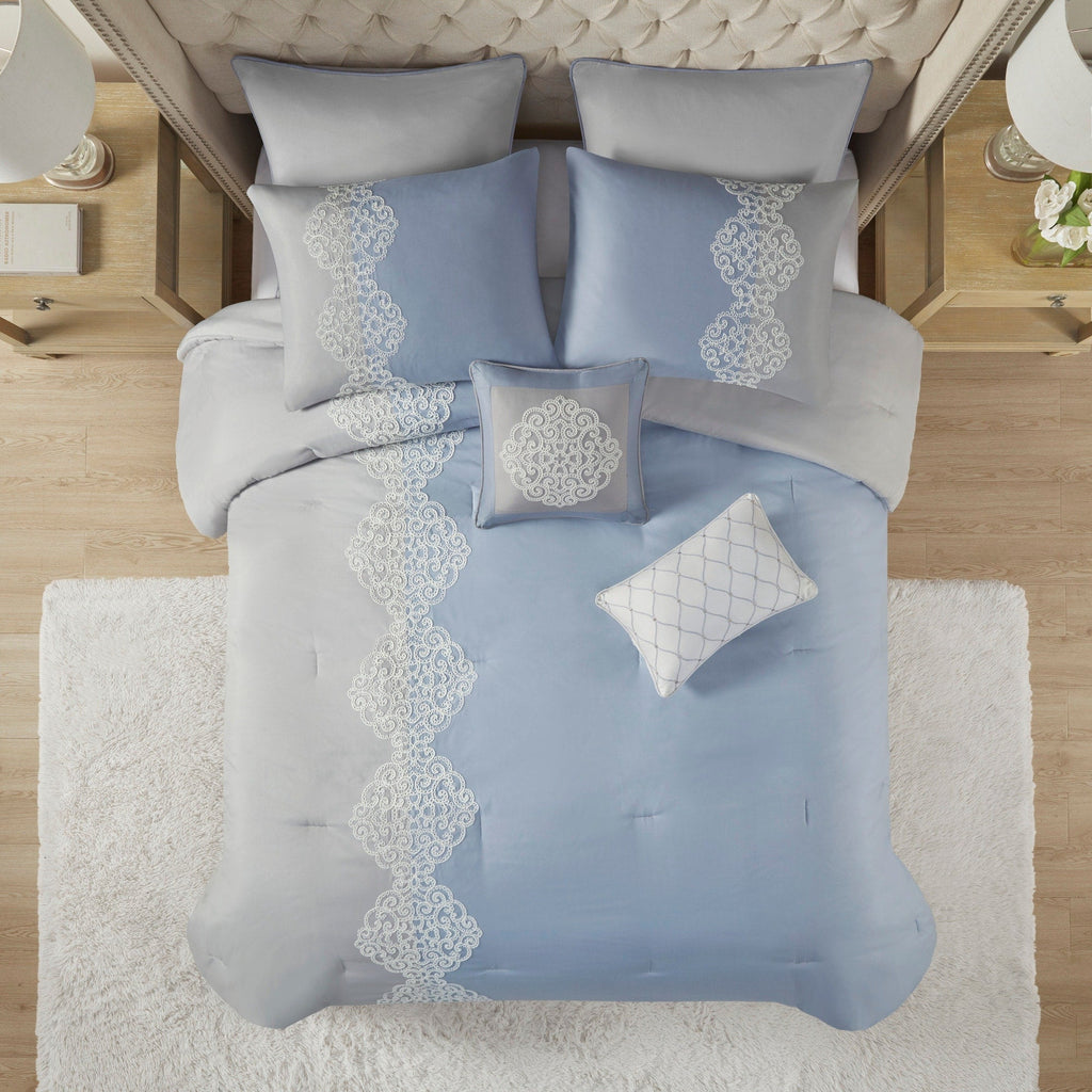 Ensemble de couette en microfibre brodée Madison Park Vera 8 pièces