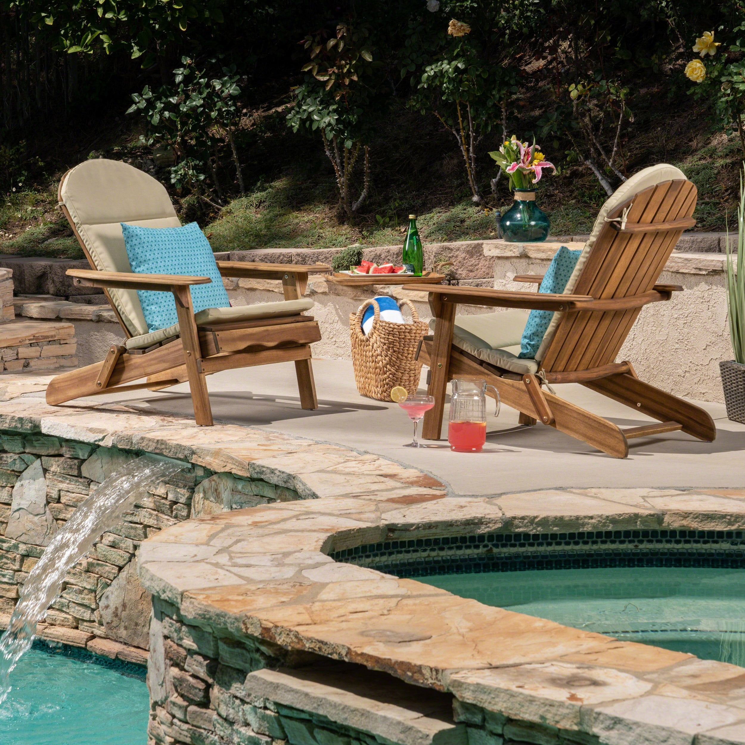 Coussins de chaise Malibu Adirondack (lot de 2) par Christopher Knight Home