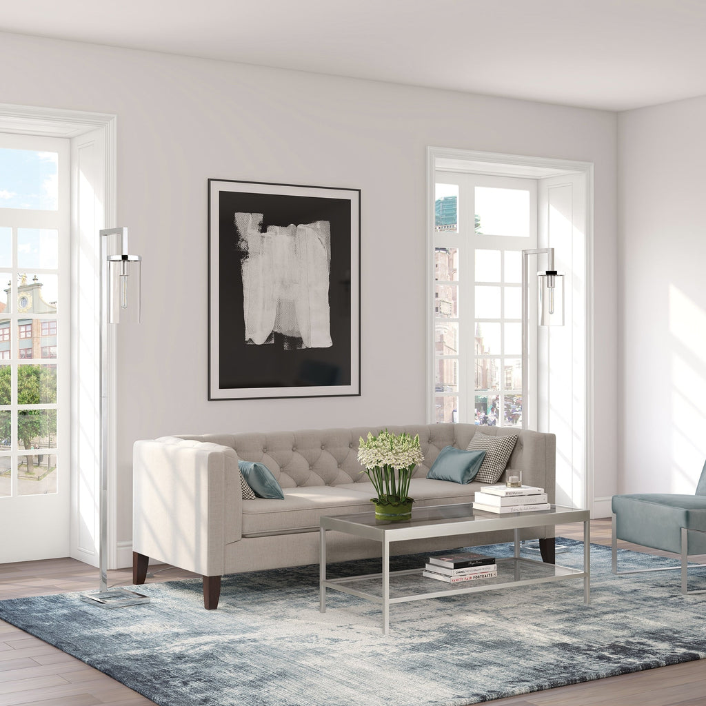 Lampadaire haut Malva 67,75 avec abat-jour en verre - 11 de large