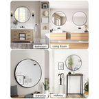 Miroir rond noir mat