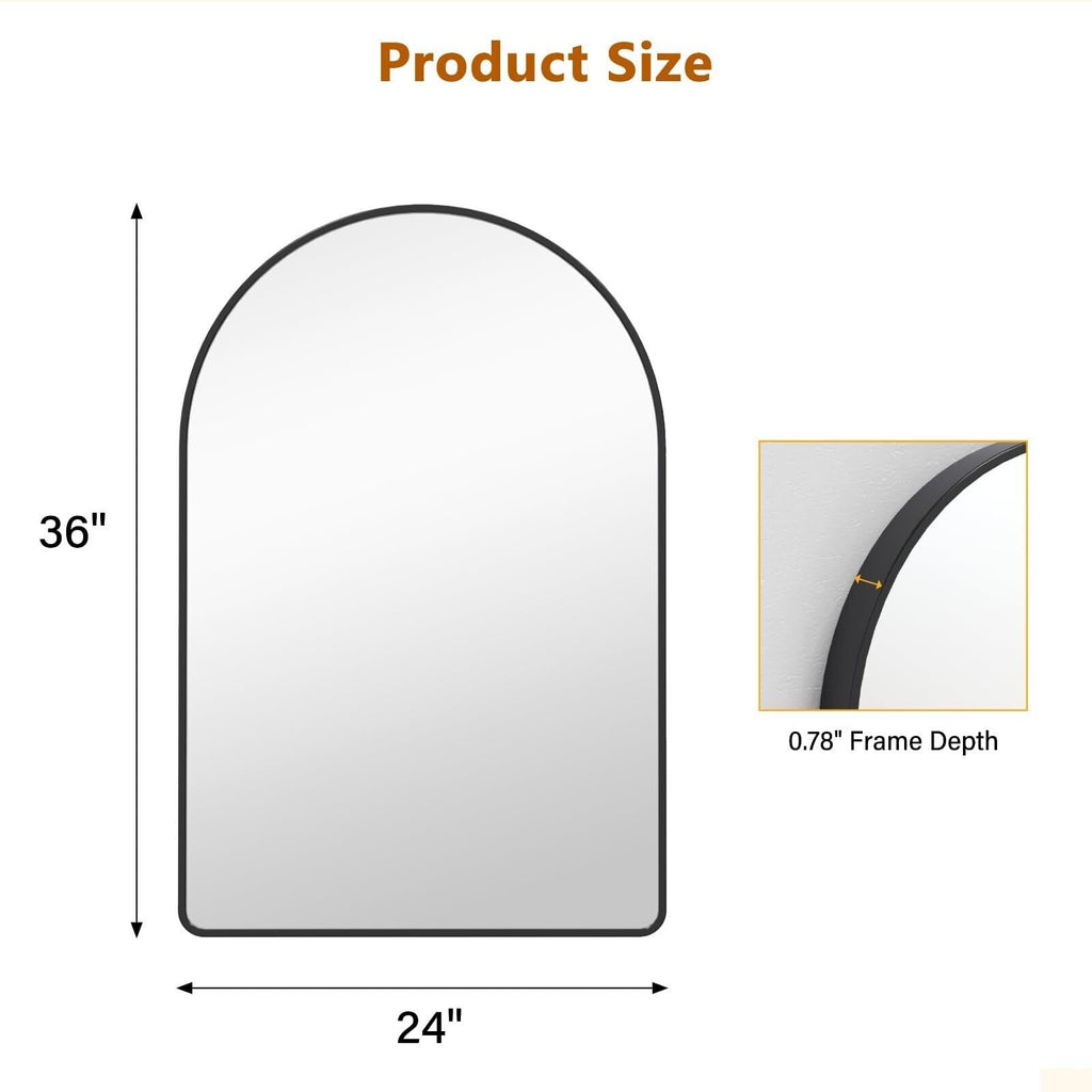 Miroir rond noir mat