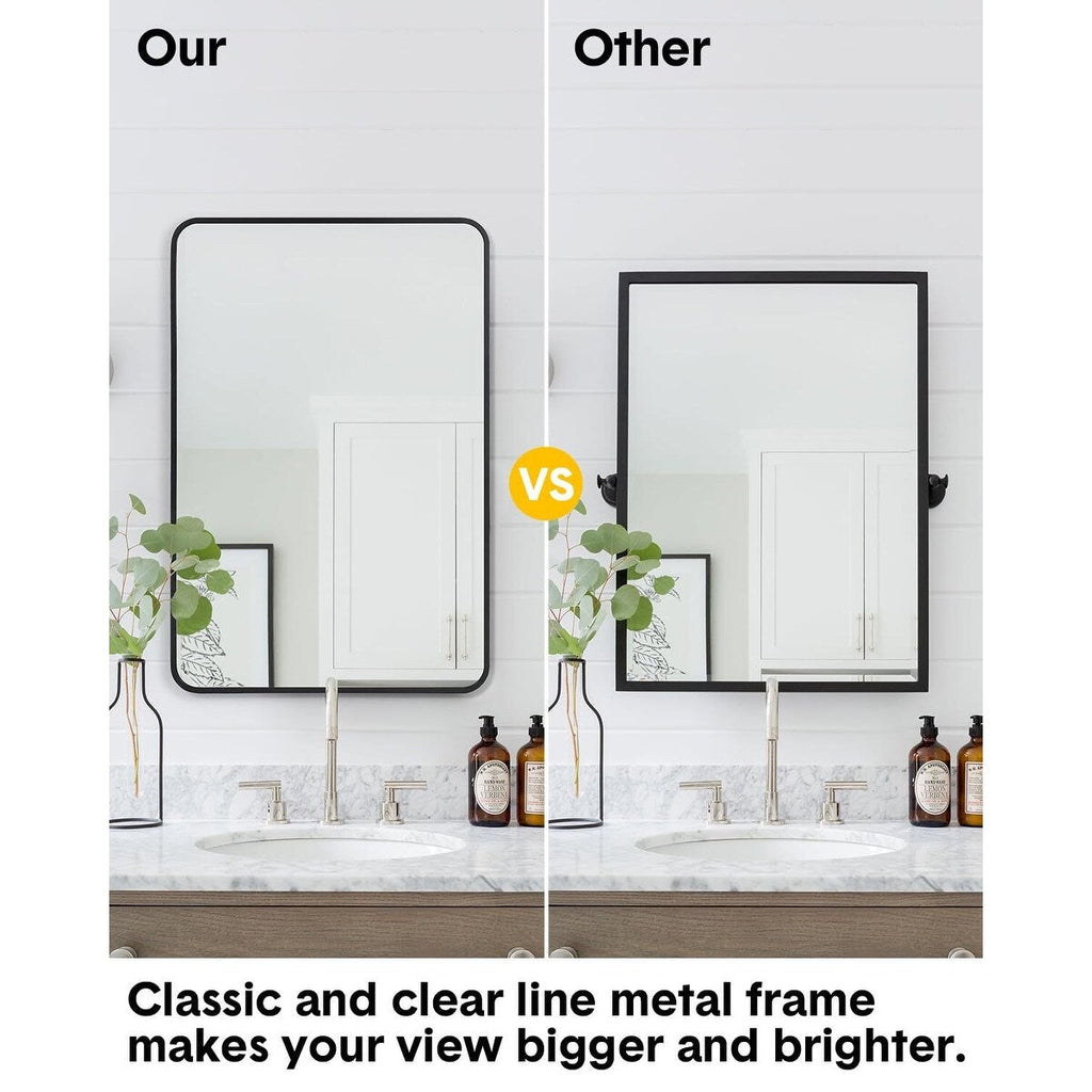 Miroir rond noir mat