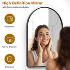 Miroir rond noir mat