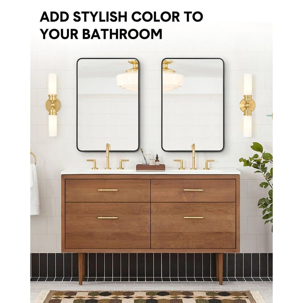 Miroir rond noir mat