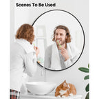 Miroir rond noir mat