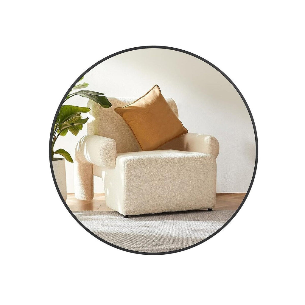 Miroir rond noir mat