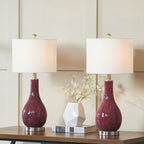 Ensemble de lampes de table en verre avec port USB (lot de 2)