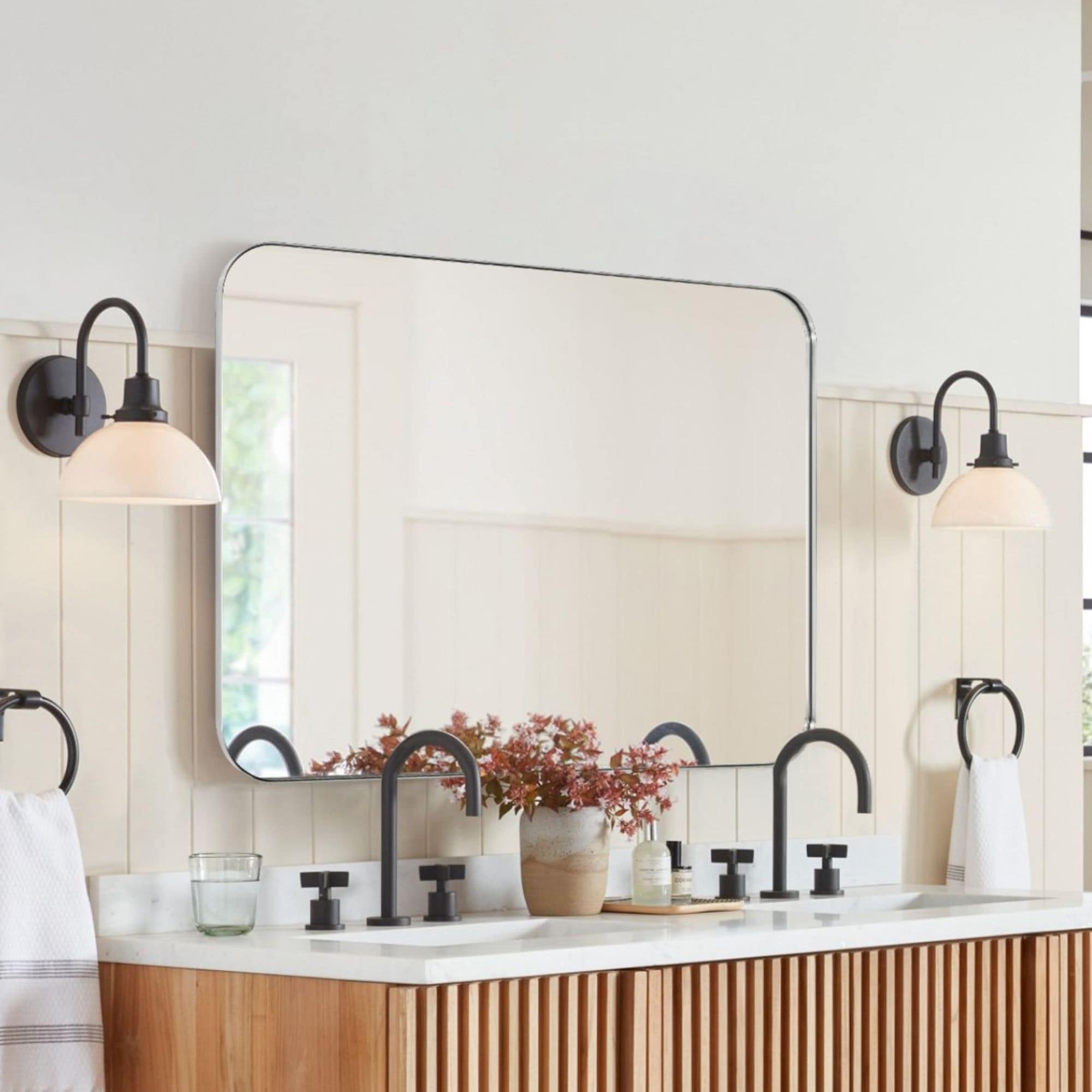 Miroirs muraux ronds en métal chic et moderne du milieu du siècle TEHOME