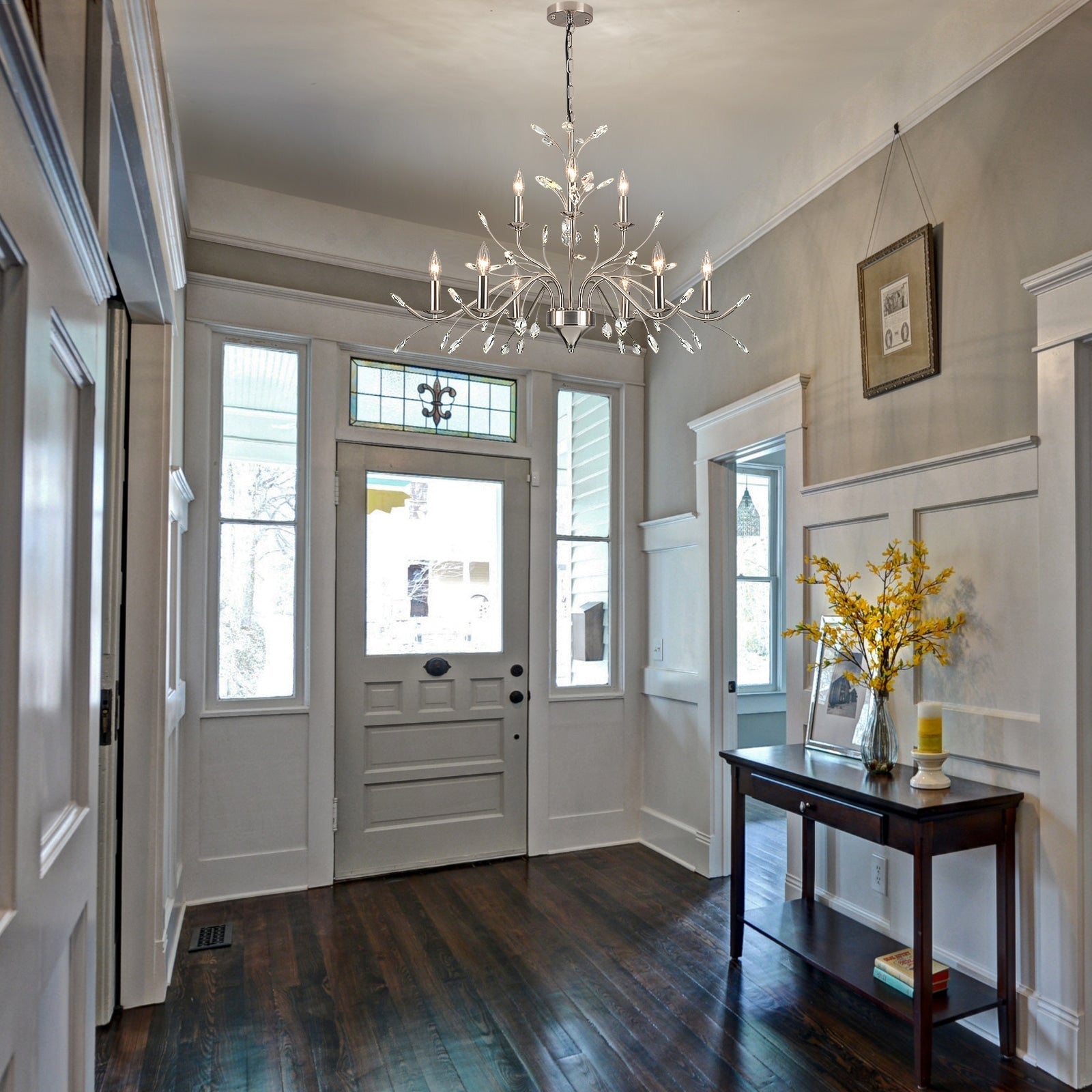 Lustre en cristal style bougie style rétro avec branches d'arbres