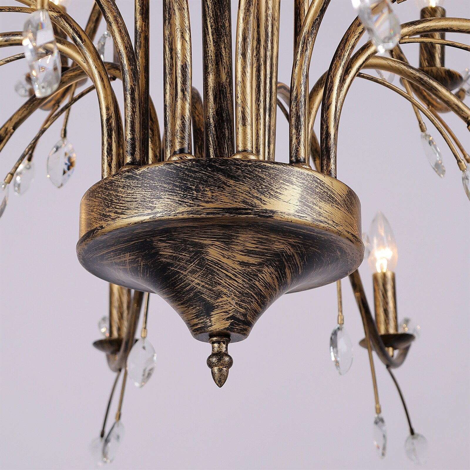 Lustre en cristal style bougie style rétro avec branches d'arbres