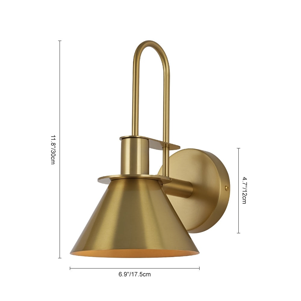 Applique murale conique moderne du milieu du siècle à 1 ampoule - Lampe de chambre 7 pouces