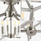 Lanterne miniature Milton à 4 lumières en fer, style ferme moderne, montage encastré à DEL, par JONATHAN Y