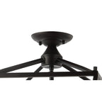 Lanterne miniature Milton à 4 lumières en fer, style ferme moderne, montage encastré à DEL, par JONATHAN Y